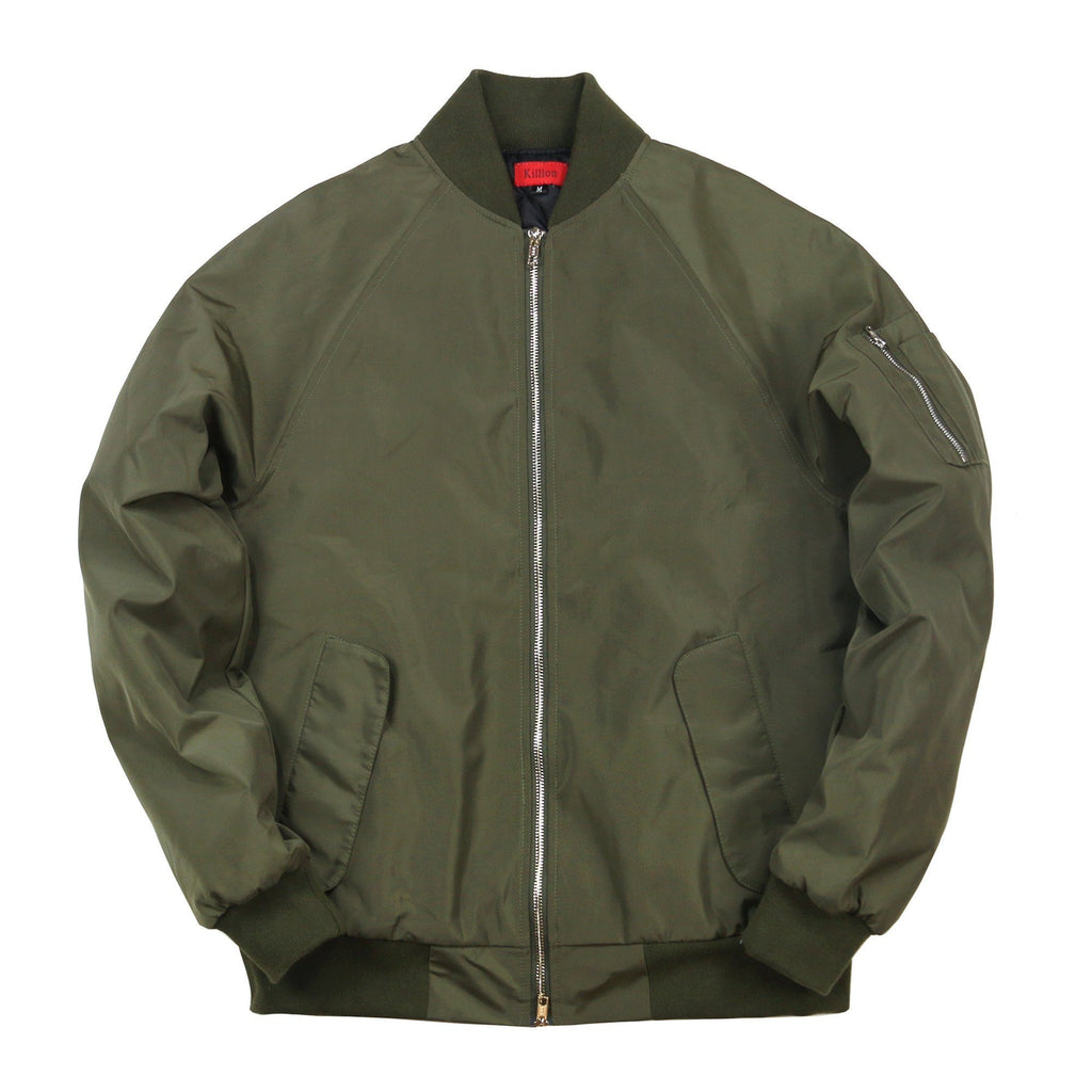 Home › Fall Raglan MA-1 Bomber Jacket - Olive