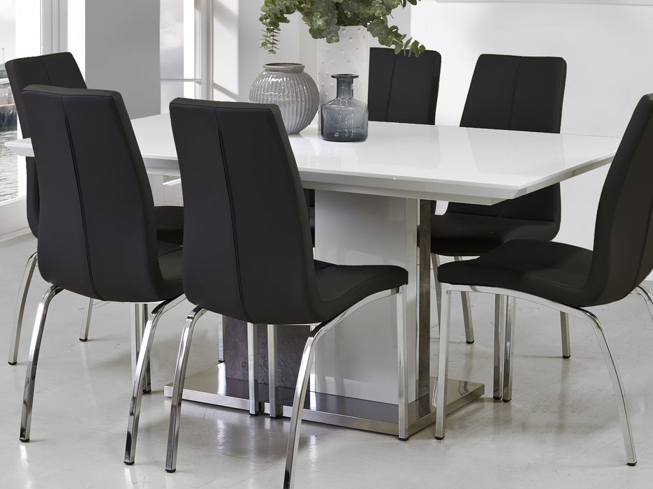 black high gloss dining table