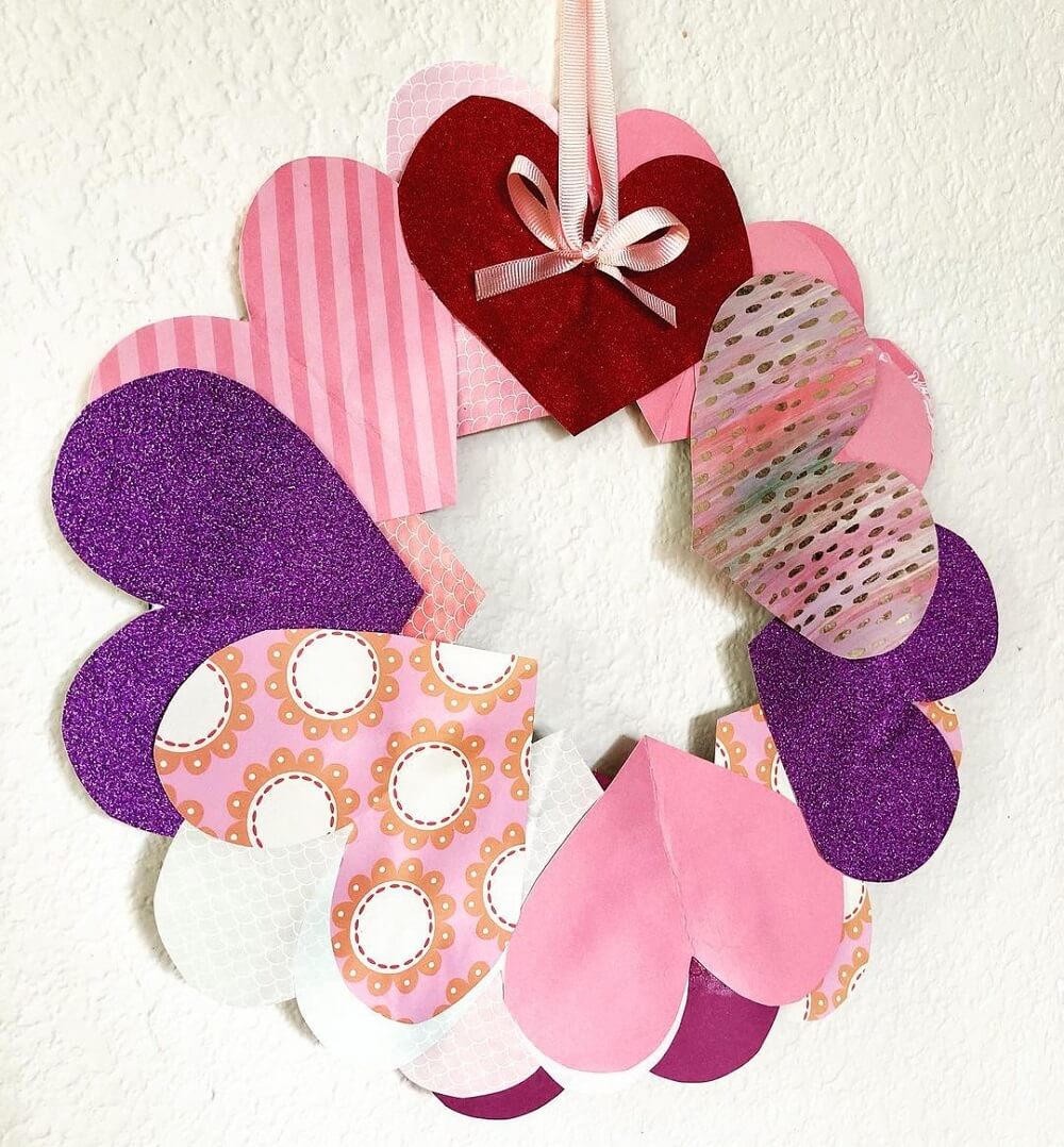 A crafted heart wreath.