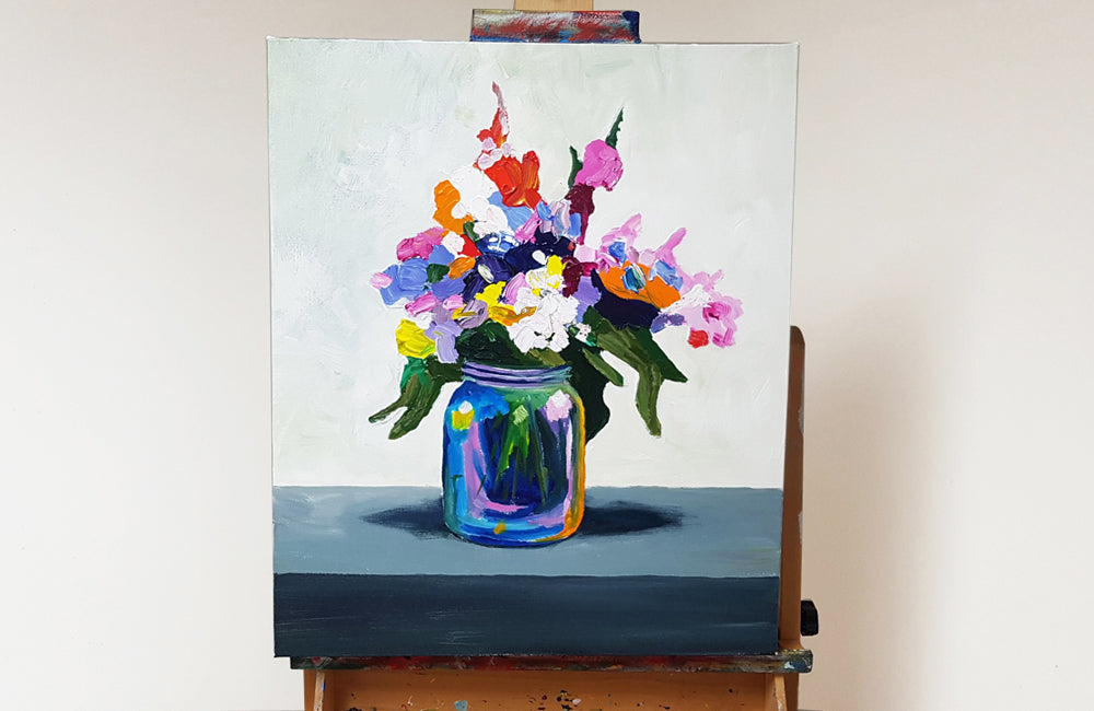 Expressionist flower painting.