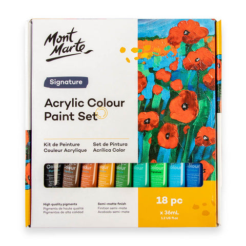 MONT MARTE Peinture Acryliques - Métallique - 8 pièces, tubes 18 ml - Idéal  pour la Peinture Acrylique - Couleurs brillantes et résistantes à la
