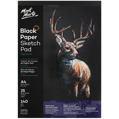 WA Portman A4 Black Paper Sketchbook - The Art Store/Commercial