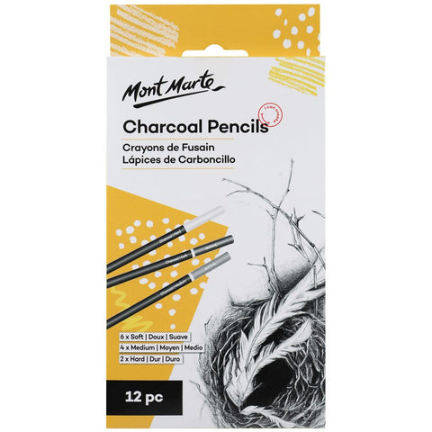 White Charcoal Pencils Lge Hex Signature 2pc – Mont Marte Global