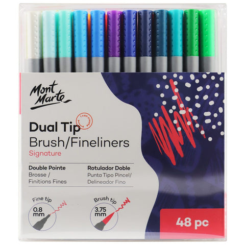 54PC Dual Brush Pen Art Marker Set in Black Marker Storage Case
