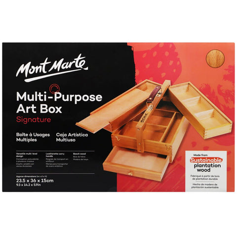 large multi-function wood artist tool box