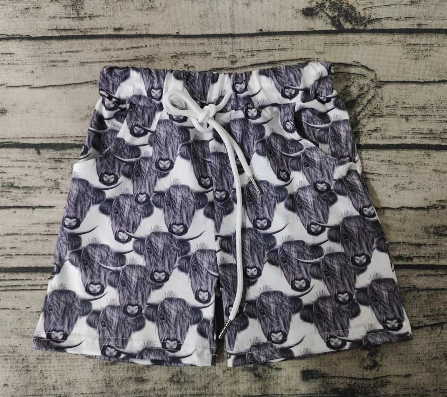 Baby boys cow pocket shorts western design – Aier Wholesale