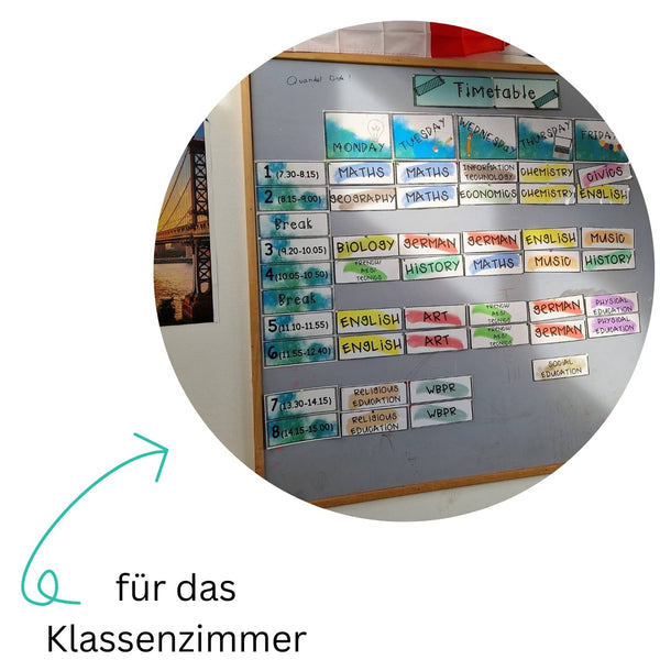 Stundenplan zum Aufhängen für das Klassenzimmer