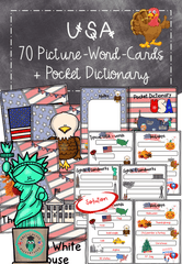 USA Vokabeln: 70 Bild-Wort-Karten mit Pocket Dictionary