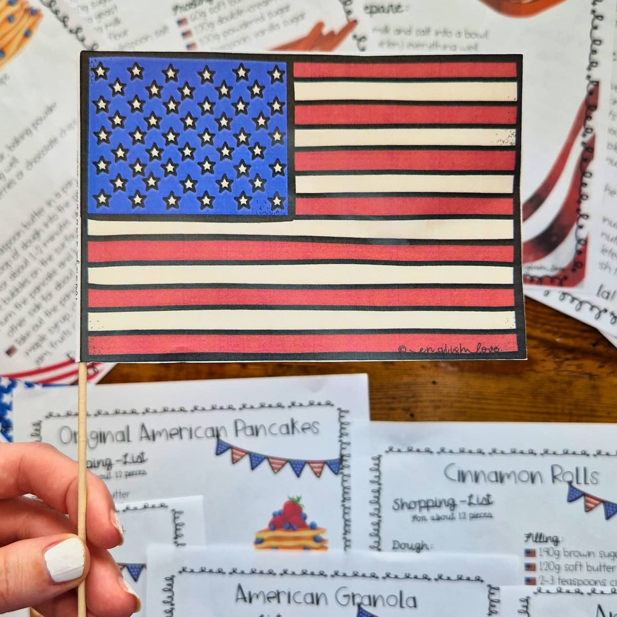 USA Unterrichtsmaterial Flagge