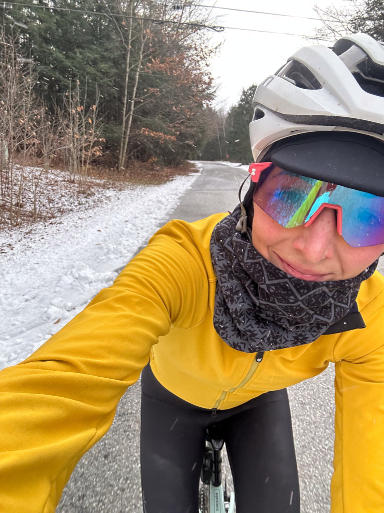 Laura King cycling outside