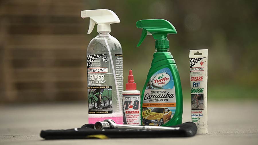 cleaning supplies for bike rack