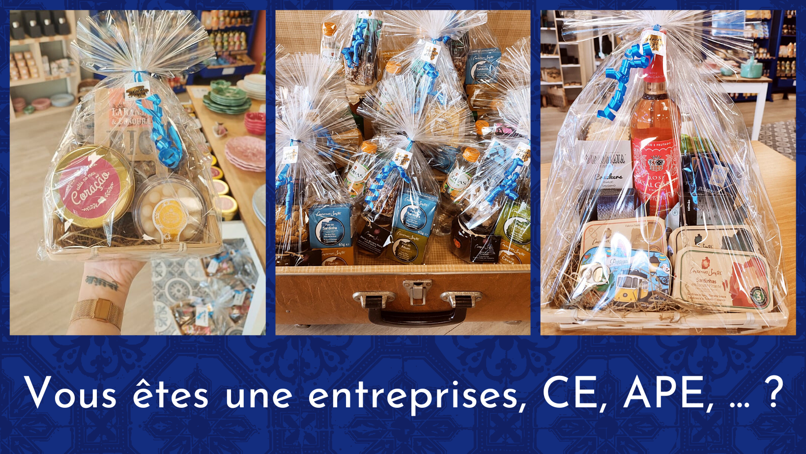 Paniers garnis CE entrepreise portugal cherbourg bon d'achat saudade concept store épicerie fine