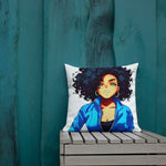 Black Anime Girl Premium Pillow