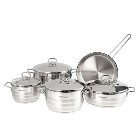 KORKMAZ Tombik Stainless Steel Cookware Set,Cooking Pots with Lids