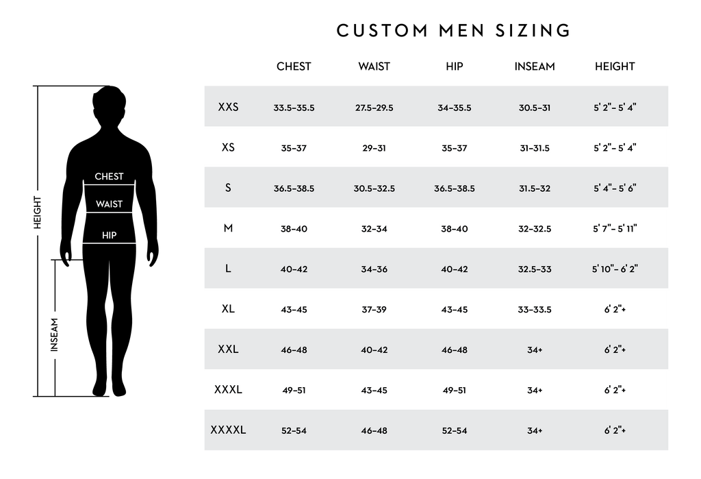 Custom Size Chart – Spaero Tri