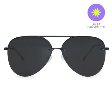 Megan 2 All Black Aviator Sunnies