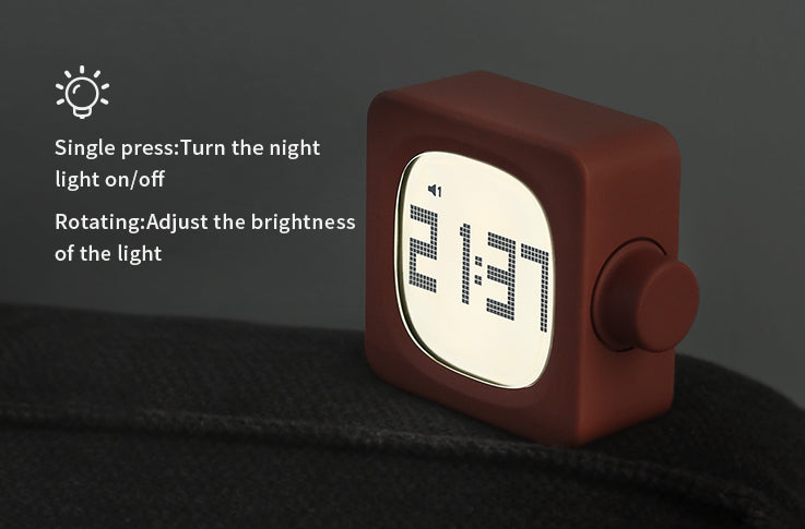 Functional Cube Alarm Clock with single press and rotate features for brightness control​