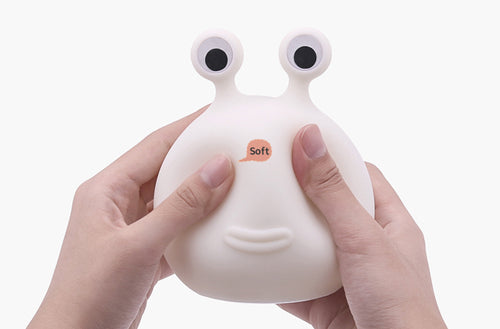 Close-up of the Slug Night Light's silicone texture, showcasing its soft and stress-relieving design for comfort