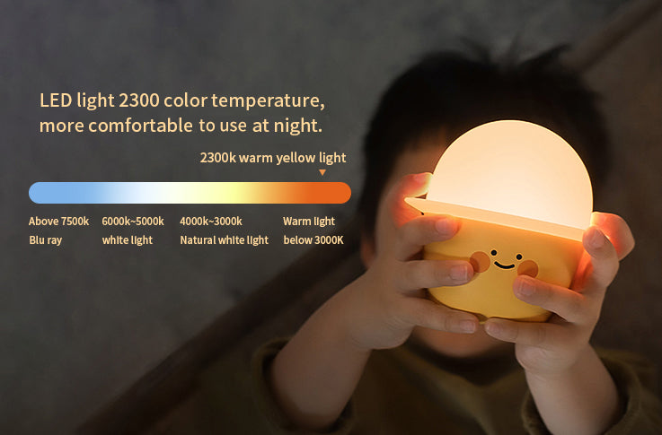 Chubby Night Light radiating warm yellow light, ideal for nighttime comfort