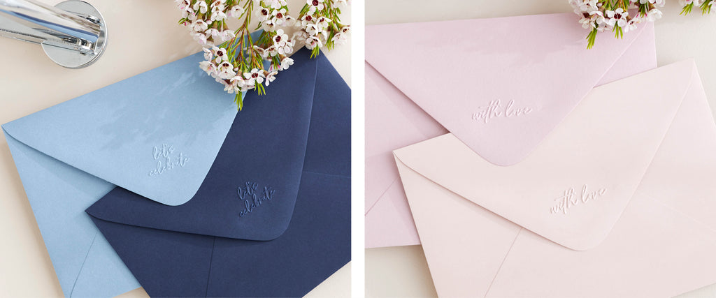 Embossed Envelopes for wedding invitations