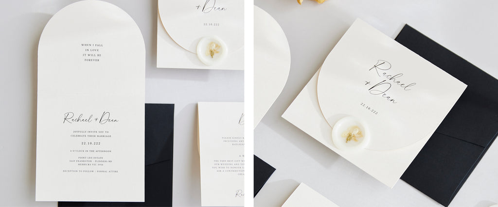 Wedding invitation folder with wax seals