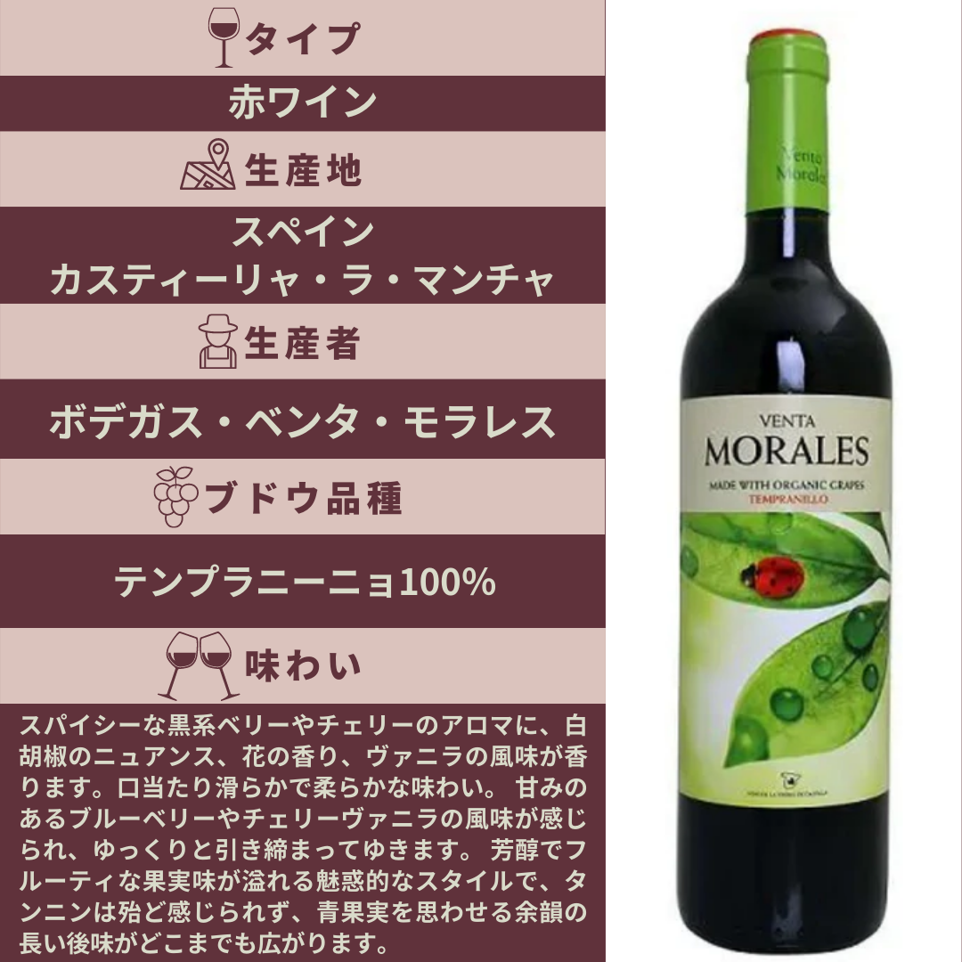 Venta Morales Organic Tempranillo  ヴェンタ・モラレス・ オーガニック・テンプラニーリョ