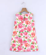 Beebay Girls Floral Print A-Line Dress with Bow