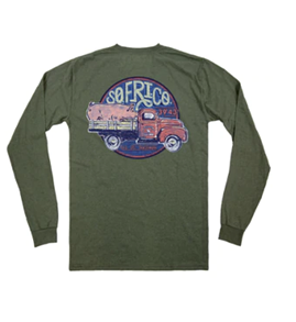 Olive green long sleeve southern fried tee