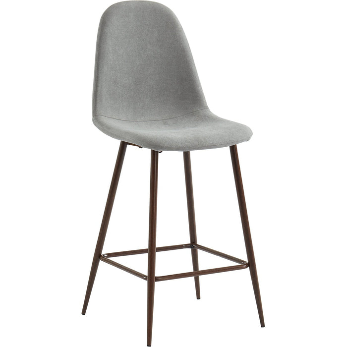  Onio 26'' Counter Stool - Grey / Metal Walnut Look Legs - Bar & Counter Stools, Cevillo, Cevillo.com, Chairs, Dining Room