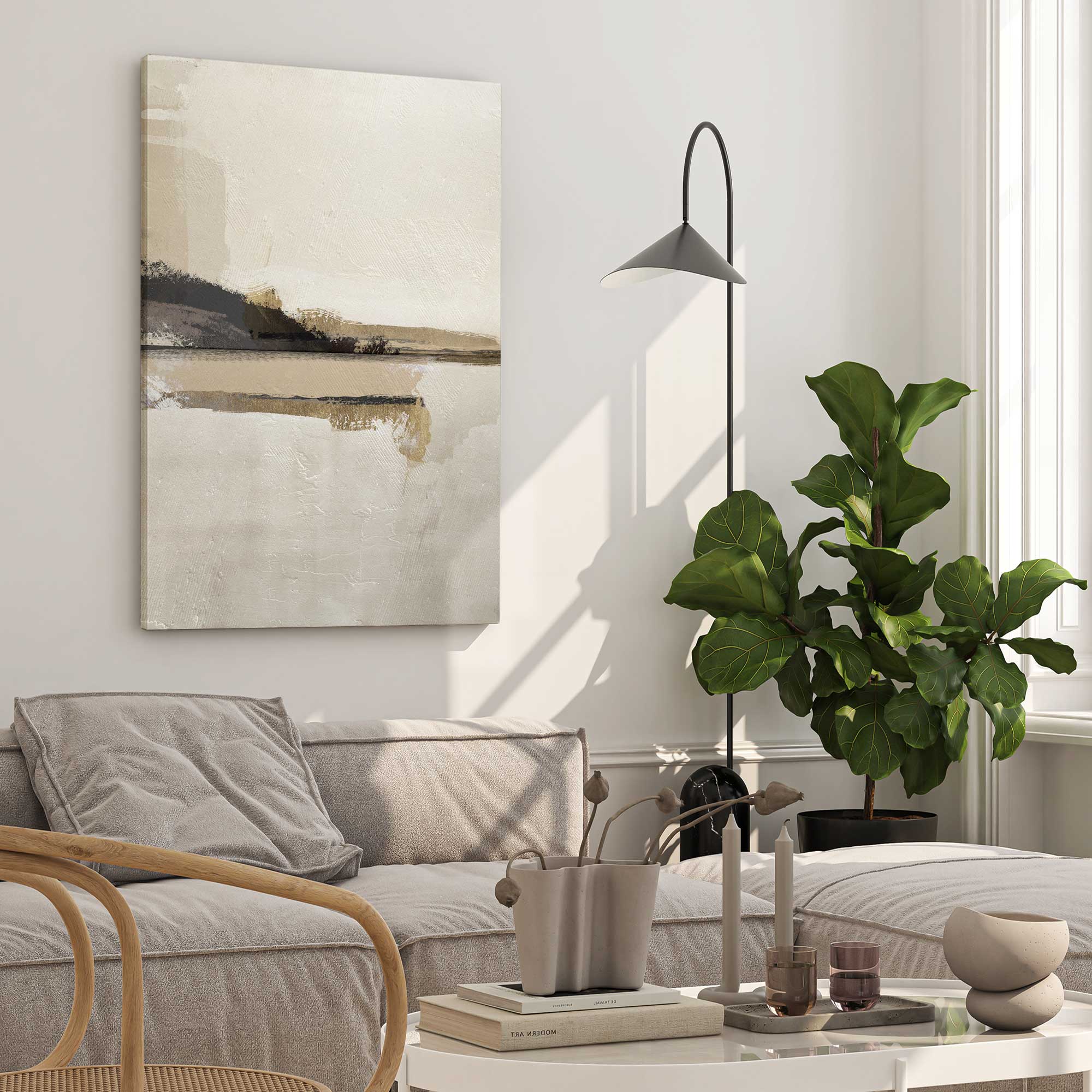 Modern Neutral Abstract I Gallery Wall Art on Canvas