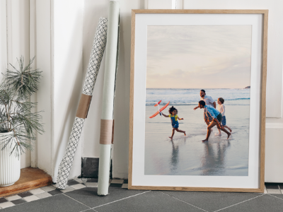 Summer photo in a Natural oak wall fame