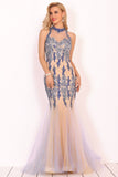 New Arrival Scoop High Neck Tulle With Applique And Beads Mermaid Woman Dresses