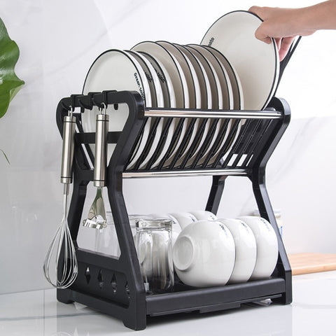 Dropship Dish Drying Rack 2 Tier Metal Kitchen Dish Rack With