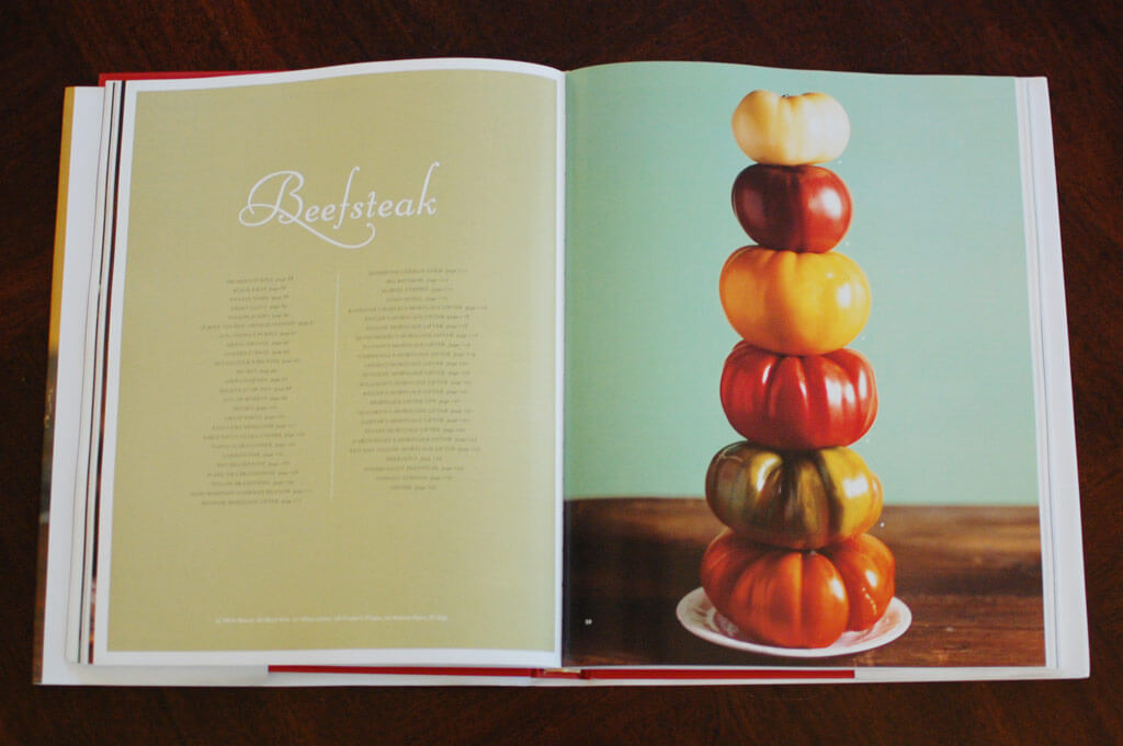 Inside Heirloom Tomato coffee table book