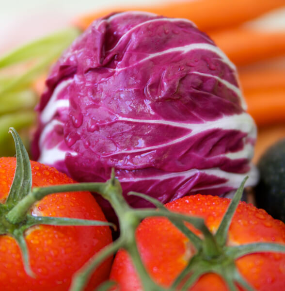 Radicchio forms a beautiful purple head like a cabbage.