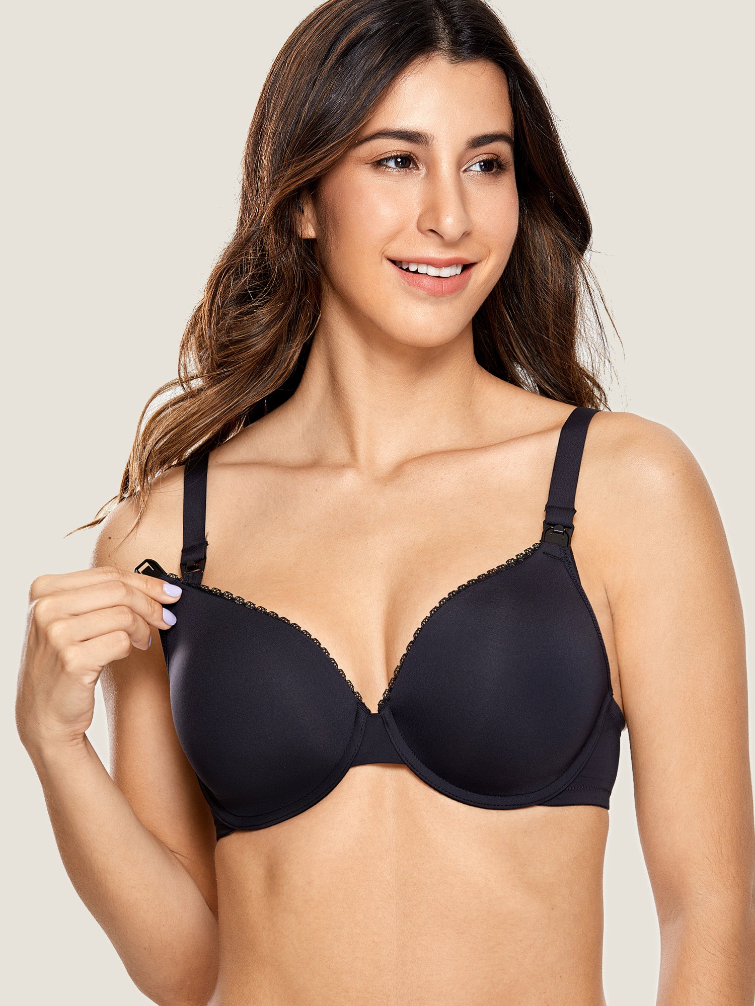 Buy Zaambia Comfort Easy Feeding Maternity Bra Pack of 3 (30,  Black-L_Pink-Carrot) at