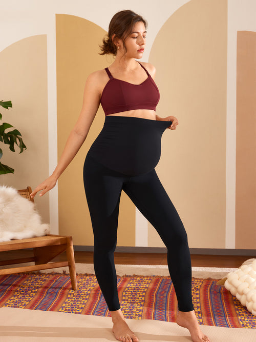 Ultra Soft Workout Maternity Leggings Black
