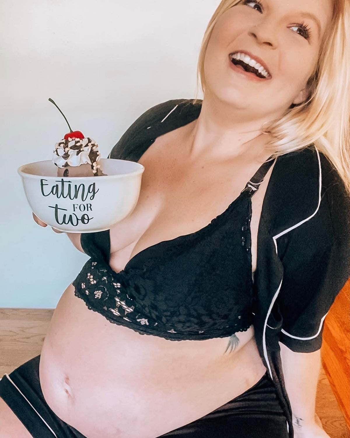 Stunning Maternity Photoshoot with Stylish Denim God Bralette Top