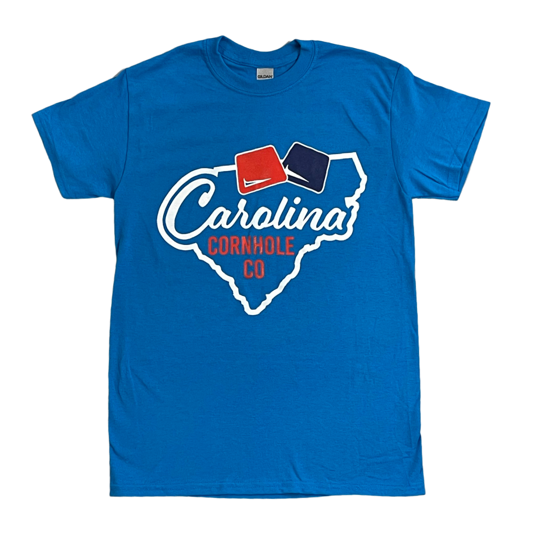 Carolina Cornhole Co T-Shirt (Bright Blue)
