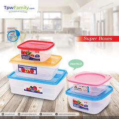 Deal 3) PACK OF 6 FOOD CONTAINERS (total 4.17L) Storage Box With Seal