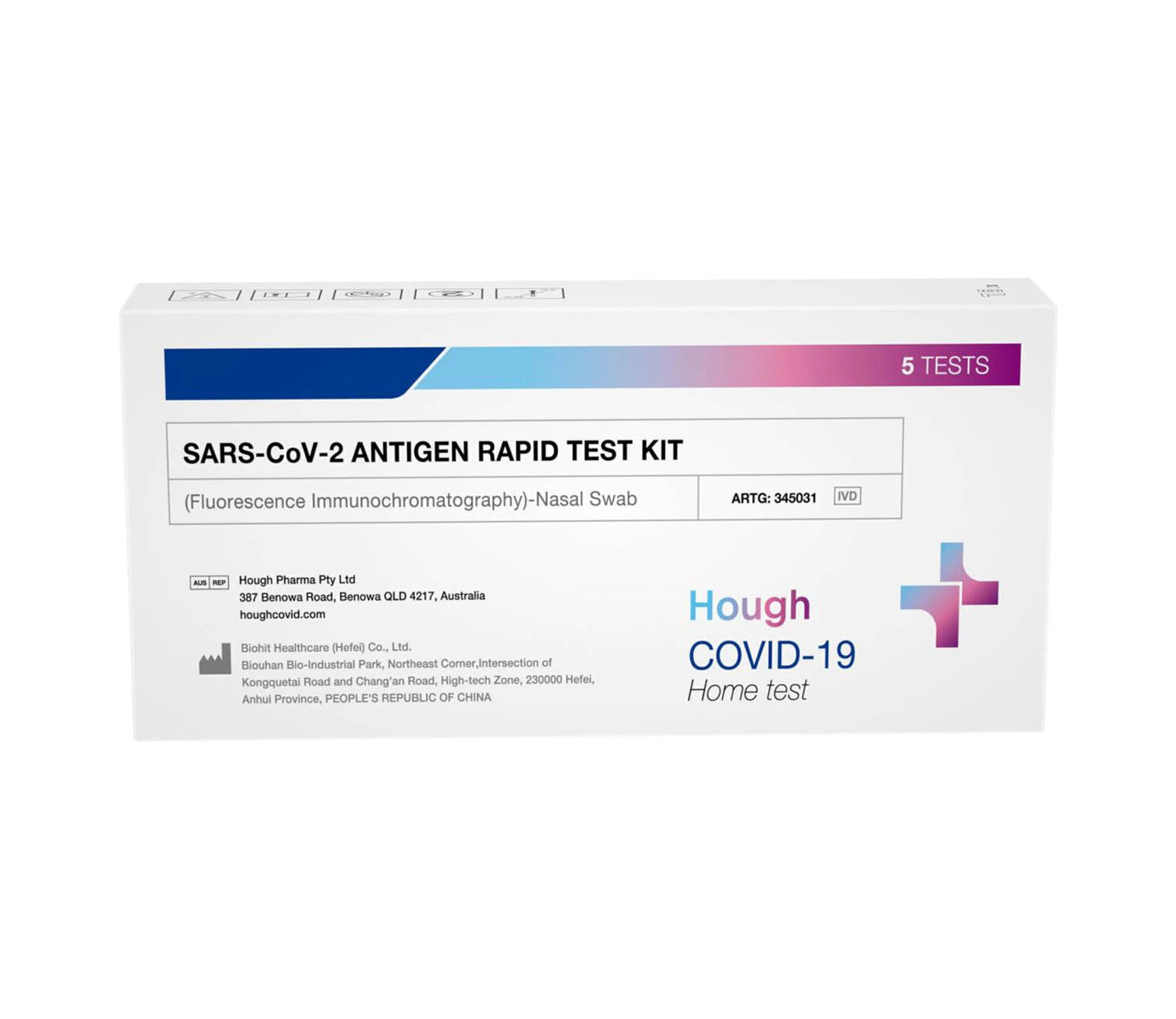 Hough Pharma - SARS-CoV-2 Antigen Rapid Test (Nasal) 5pp
