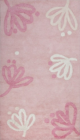 Nursery Pink Flower Petal Rug