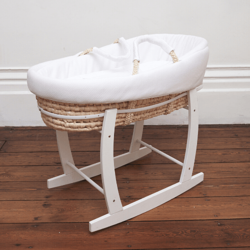 Diamond Pique Moses Basket