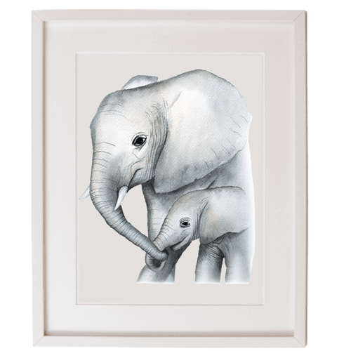 mummy and me elephant wall art