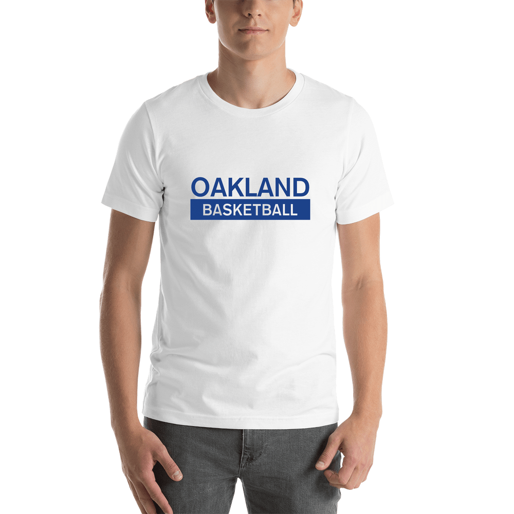 Just So Posh Custom Oakland Basketball T-Shirt - White S