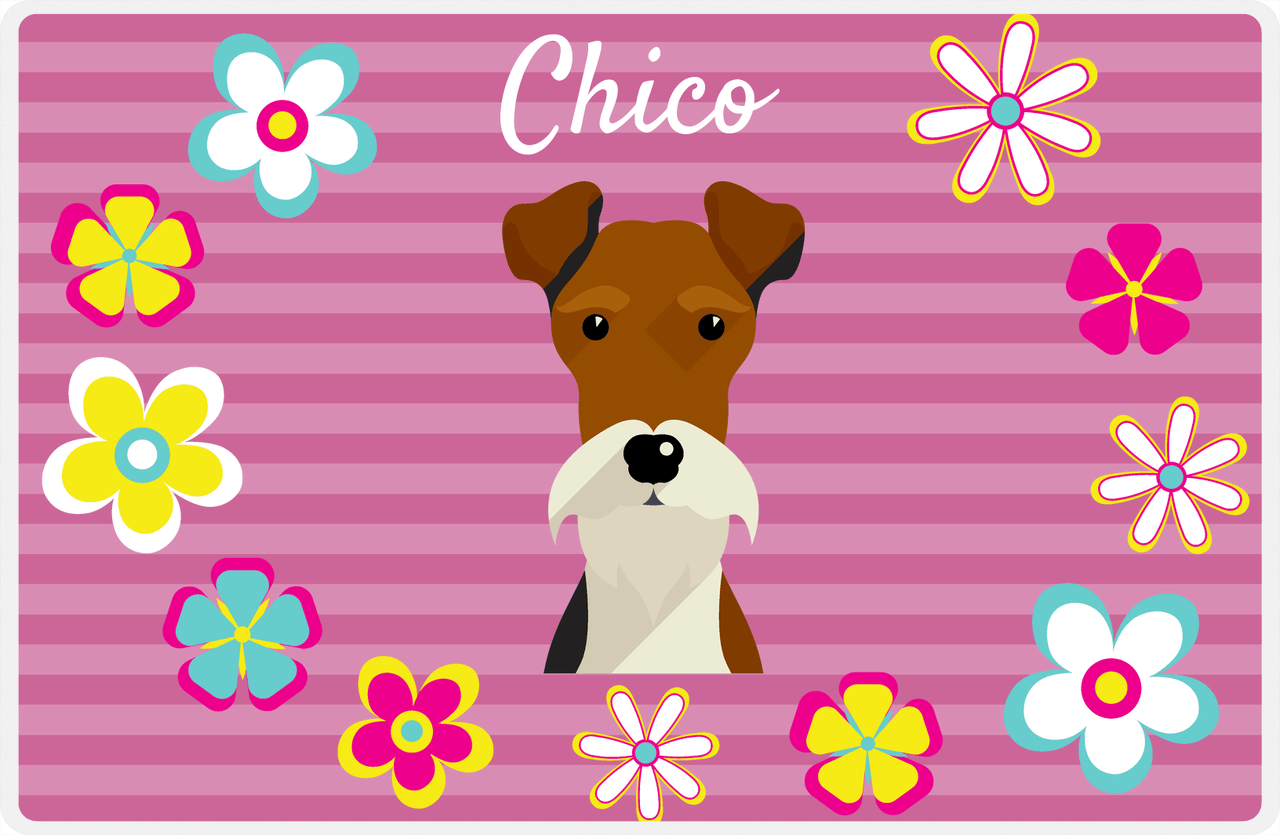 Personalized Dogs Placemat XIX - Flower Pupper - Fox Terrier -  View
