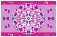 Thumbnail for Personalized Mandala Placemat X - Hearts Arrow - Purple Background -  View
