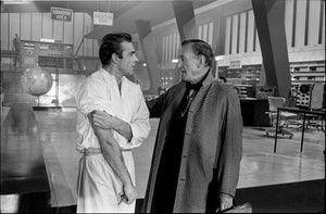 Sean Connery meets Ian Fleming on set of Dr.No, the first in the series of James Bond films, shot as Pinewood Studios, Bucks, 1962
