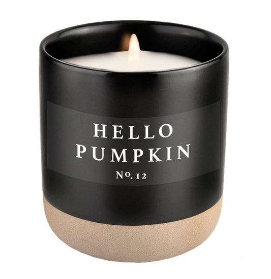 Hello Pumpkin Candle - Black Stoneware