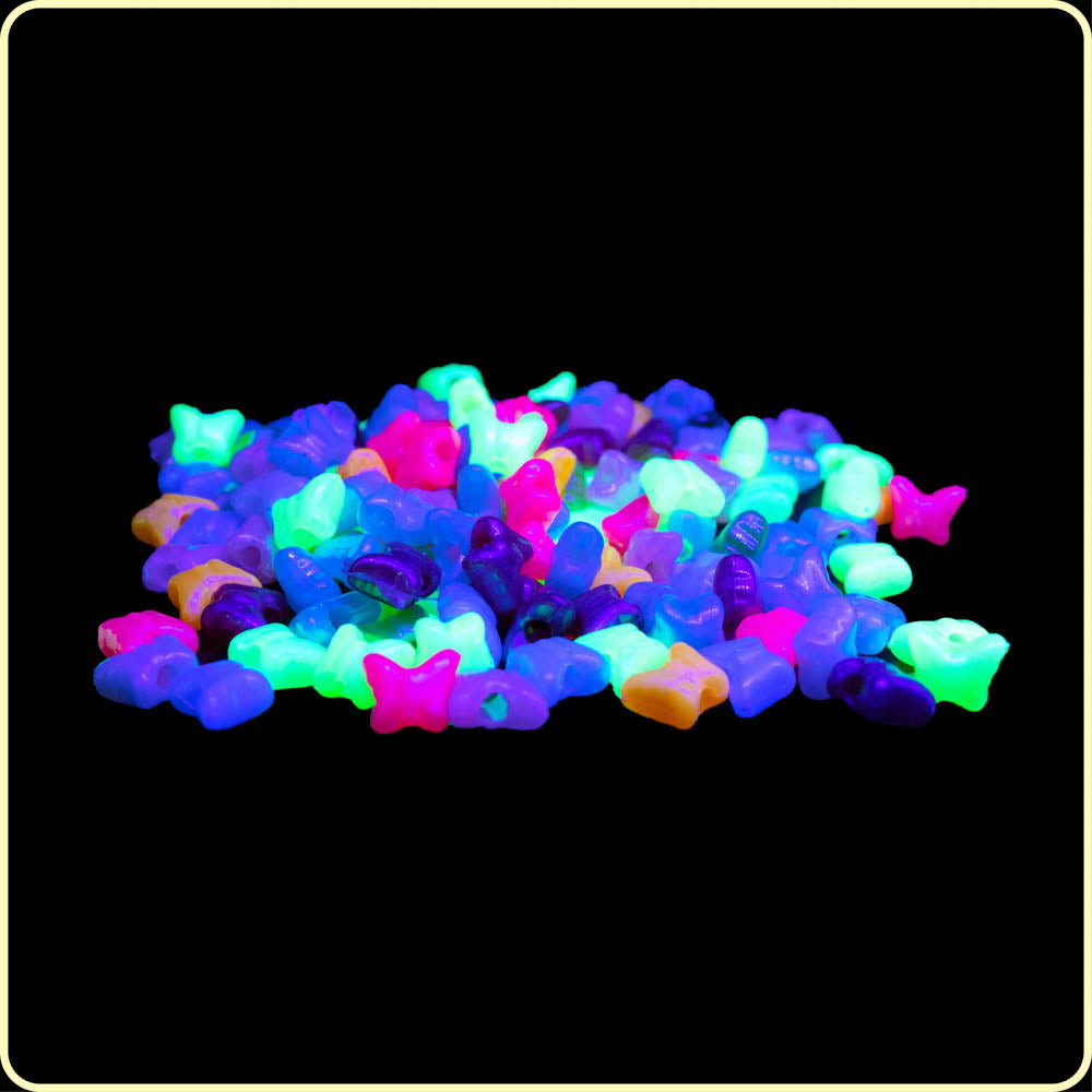 DIY UV Reactive and Glow-In-The-Dark Bracelet Bead Kit (400/box) for  Beading, Bracelets, Necklace, Jewelry & Crafts. For Kids and Adults.